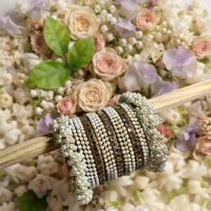 royal pearl & kundan bridal bangle